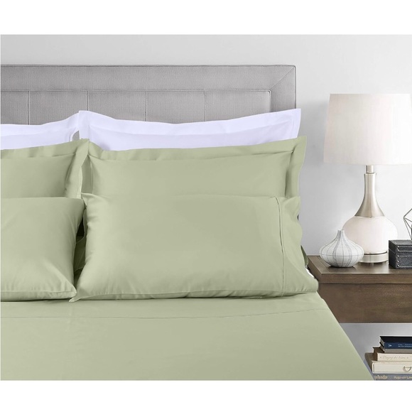 Threadmill Home Linen Bedding 300 Thread Count 100% Cotton Sheet Set, Sage color - Picture 2 of 8